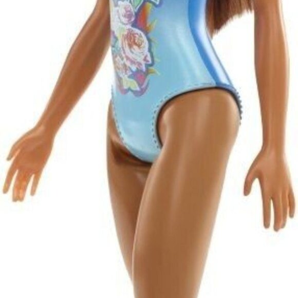 Barbie Beach Doll with Tie Dye and Daisies Swimsuit Barbie, Brown Hair - Picture 4 of 6